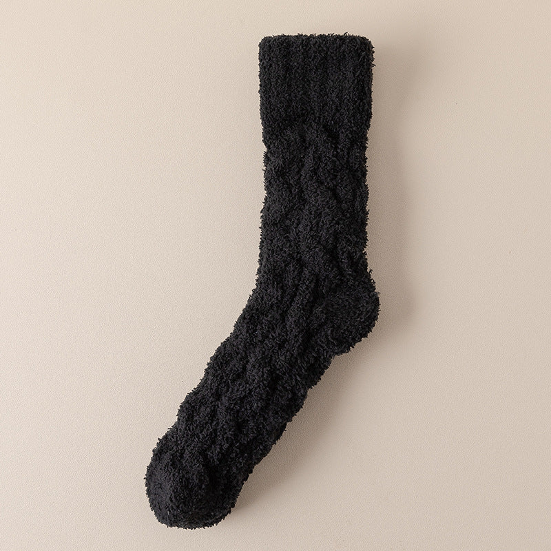 Meias de Coral Fleece Felpudas e Grossas para Casa - Inverno