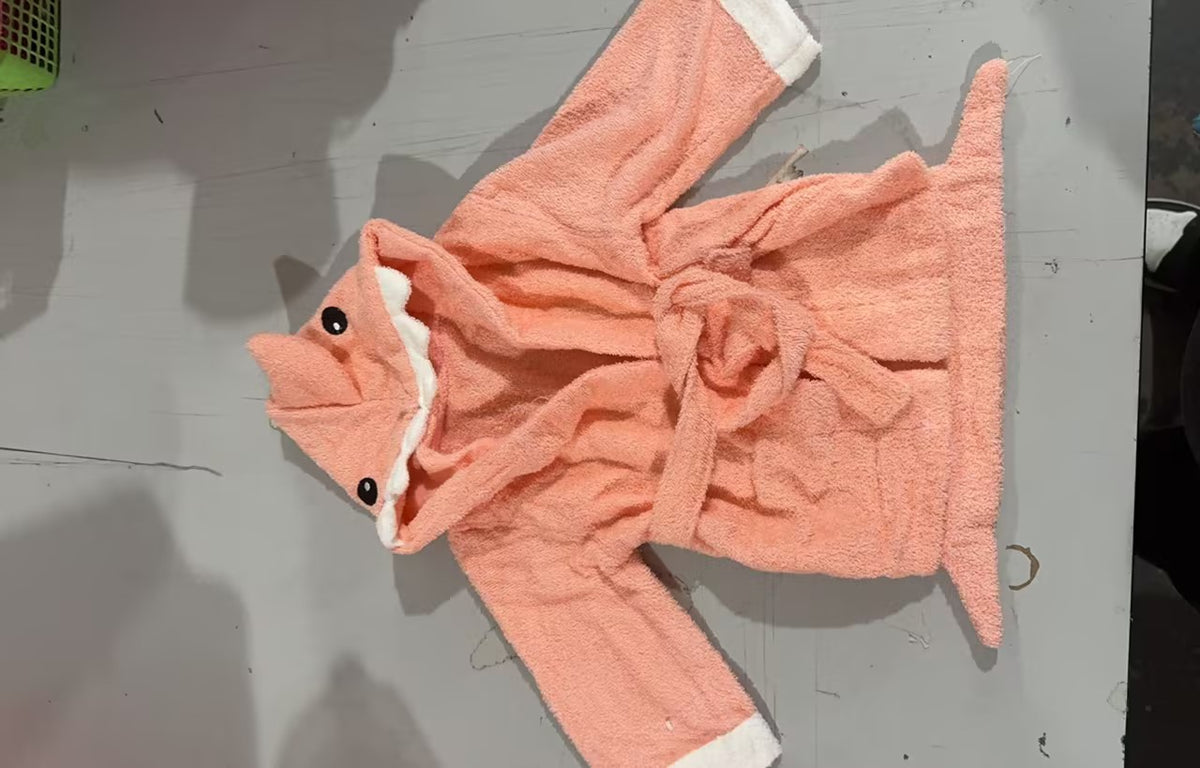 Roupão Infantil com Capuz Absorvente em Formato de Animal