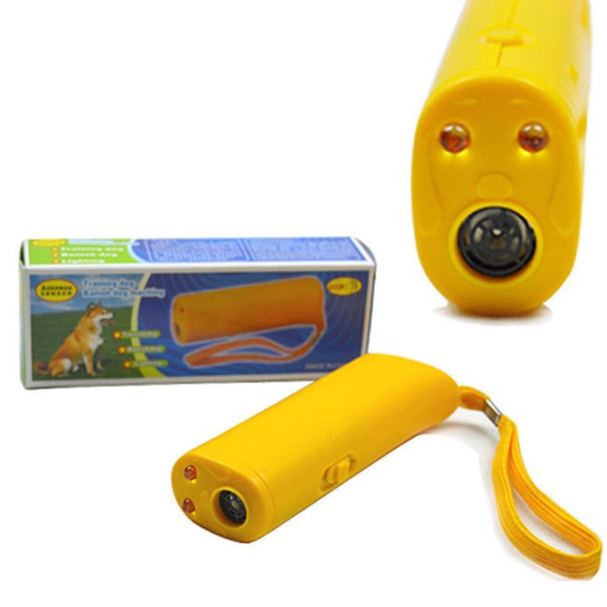 Repelente Ultrassônico sem Pilhas com Lanterna para Treino de Cães