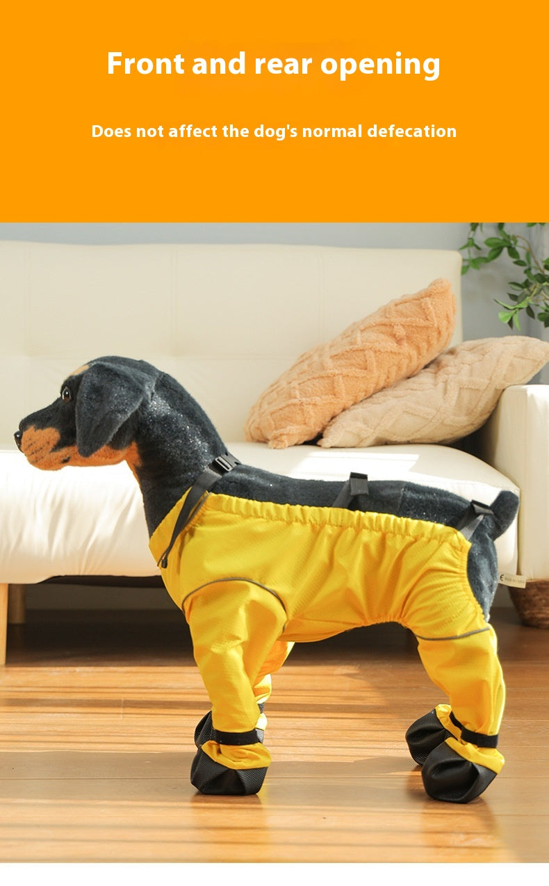 Macacão Anti-sujeira com Protetor de Patas para Passeio de Cães