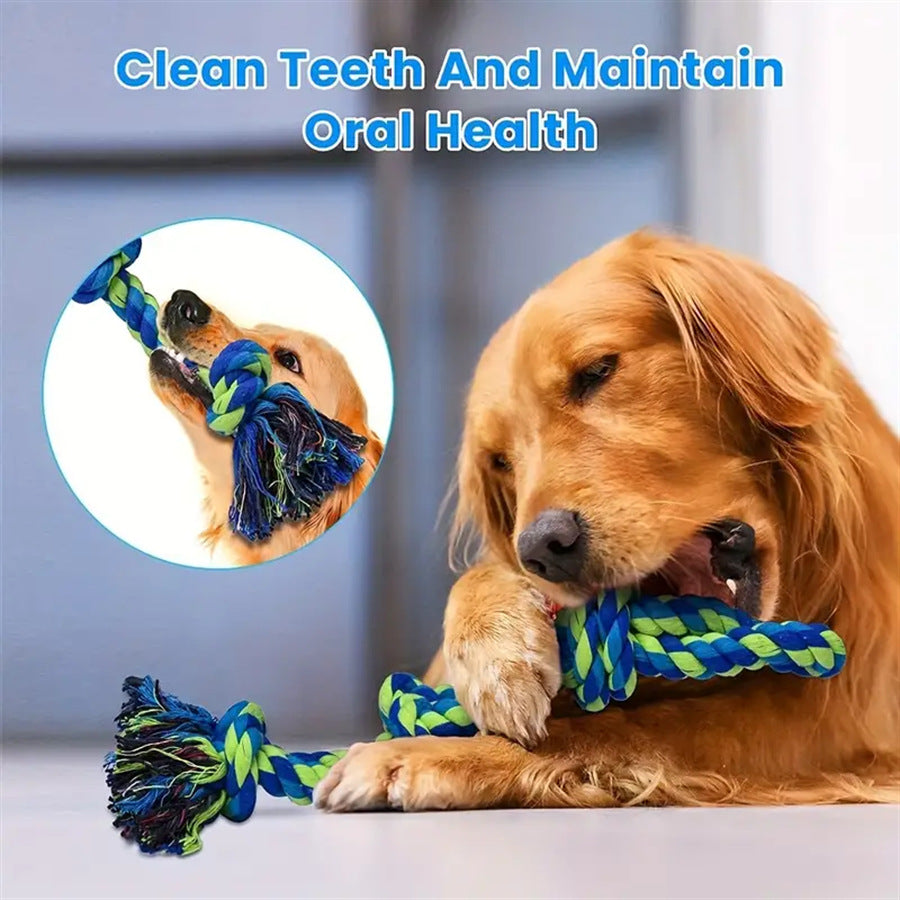 Brinquedo de Corda com Nó Resistente para Cães Grandes - Saúde Dental e Cabo de Guerra