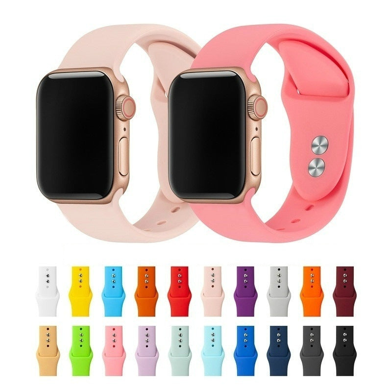 Pulseira de Silicone Cor Lisa para Relógio Inteligente com Fecho Duplo