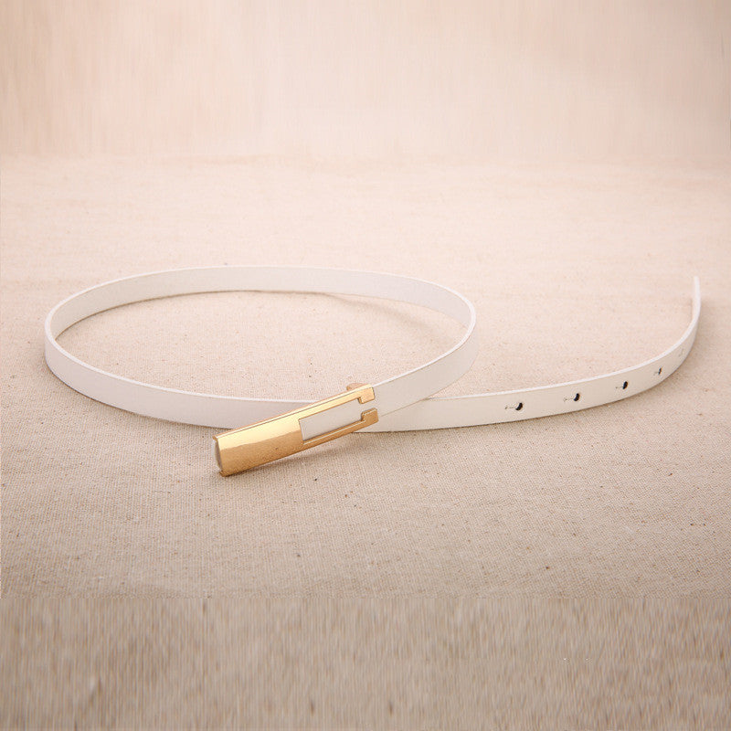 Cinto Fino Decorativo de PU para Vestidos Femininos