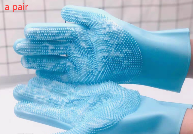 Luva de Banho de Silicone com Cerdas para Cães e Gatos
