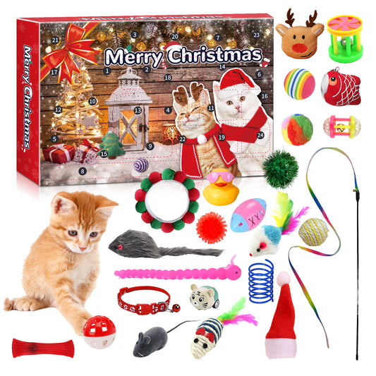 Calendário de Natal com 24 Brinquedos Surpresa para Gatos