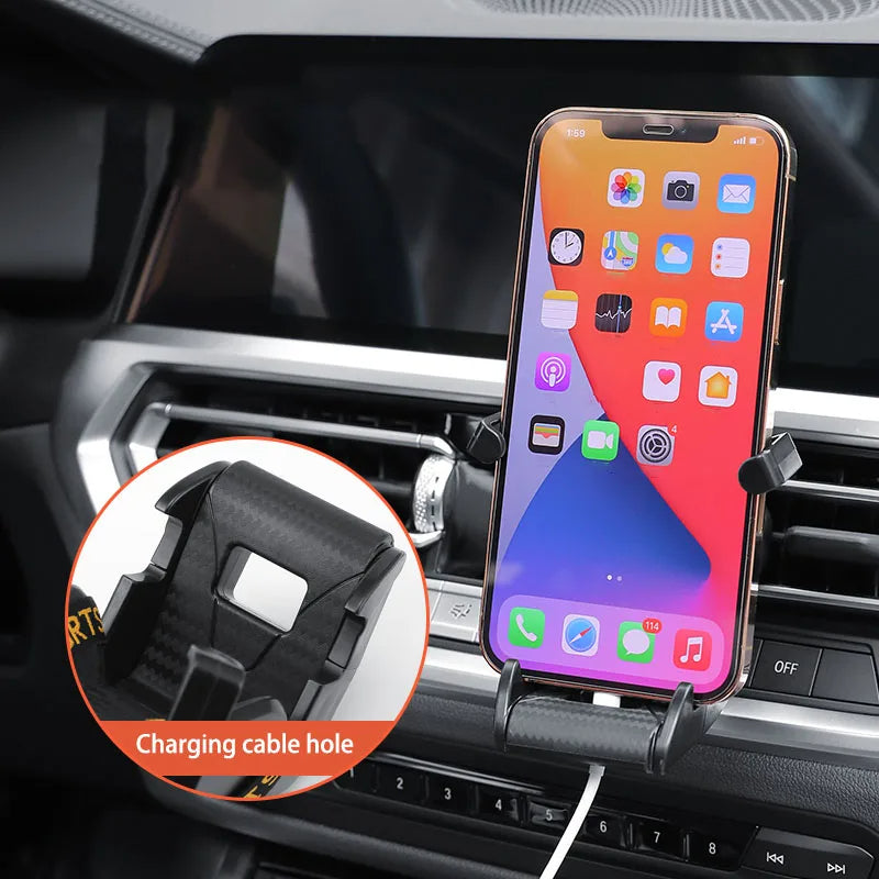 Suporte de Celular para Carro Formato de Banco de Corrida, com Clipe para Saída de Ar e Rotação de 360°, para o Interior do Veículo