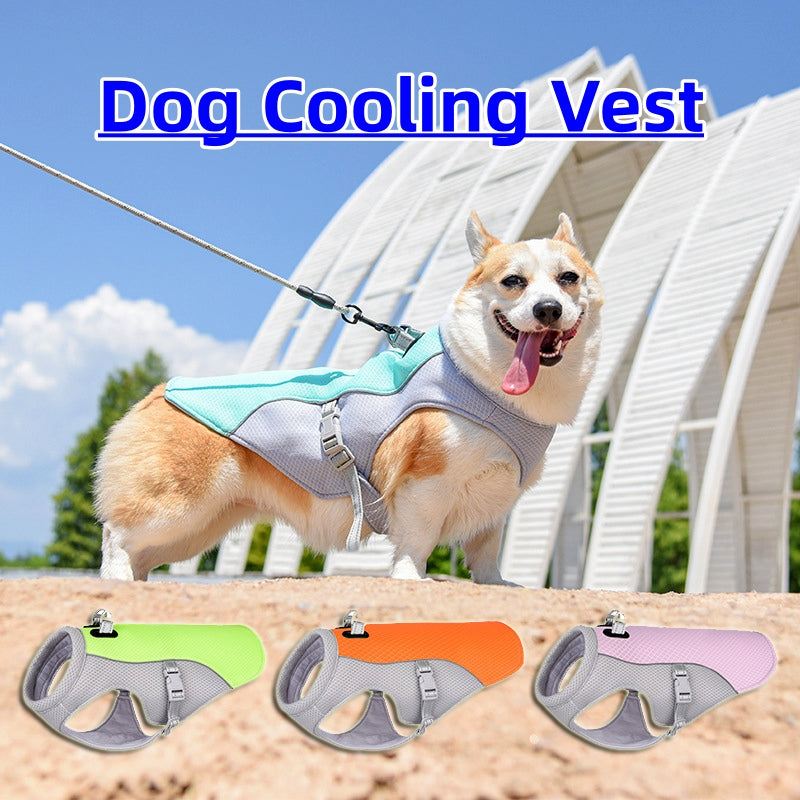 Colete Refrescante de Verão para Cães - Respirável e com Proteção Solar