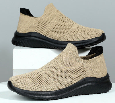 Tênis Casual Feminino de Malha Tecida, Estilo Casal, Novo