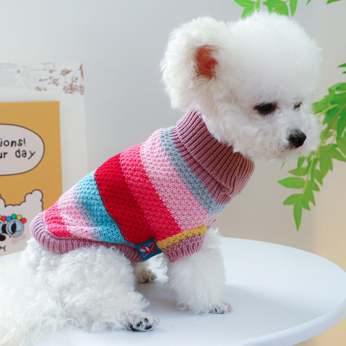 Suéter Listrado Colorido Confortável para Pets