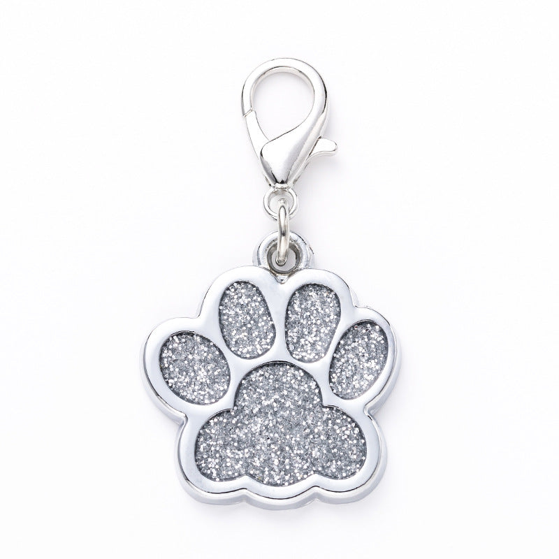 Plaquinha de Identificação de Liga de Zinco com Patinha para Cães