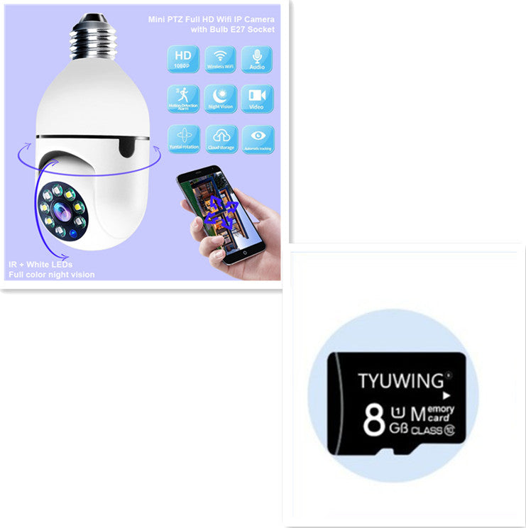 Câmera WiFi 1080P em Lâmpada E27 com Zoom 4X, Monitoramento de Alarme Doméstico 5G