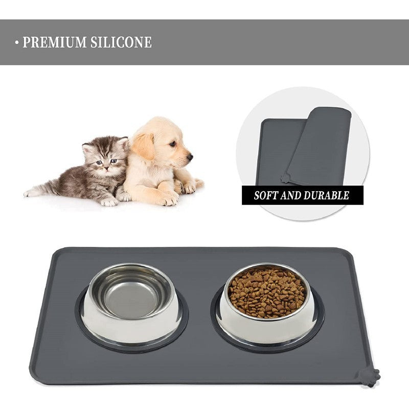 Tapete Individual de Silicone Plus Size Formato Patinha para Tigelas de Pets