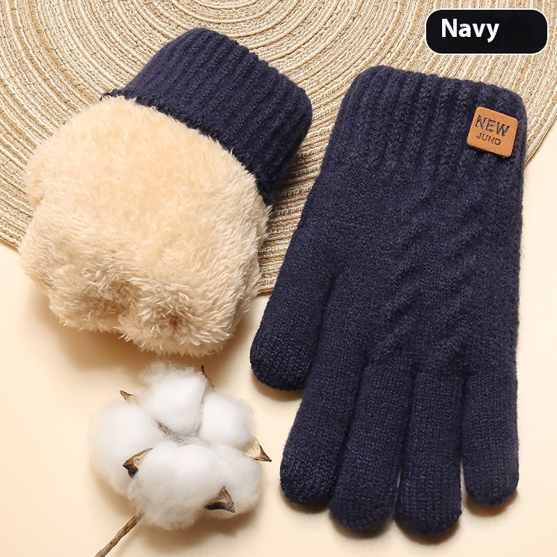 Luvas Femininas de Camada Dupla com Forro de Fleece para Ciclismo - Inverno