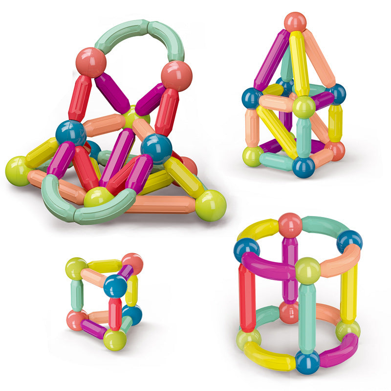 Blocos de Montar Magnéticos Montados, Brinquedo de Educação Infantil