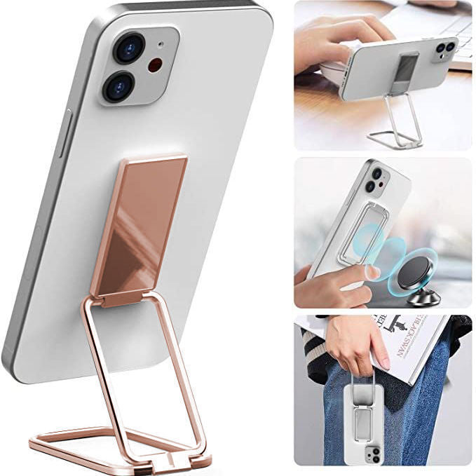 Suporte Dobrável com Anel para Celular, Retrátil, de Mesa e Magnético para Carro, Acessório de Escritório