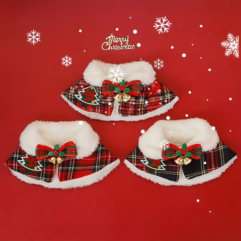 Capa e Cachecol de Natal Quentinho para Gatos e Cães