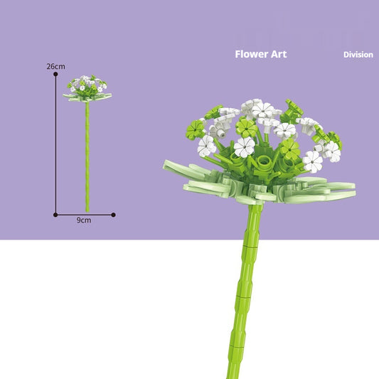 Blocos de Montar Buquê de Rosas e Flores Decorativo, Brinquedo de Montar