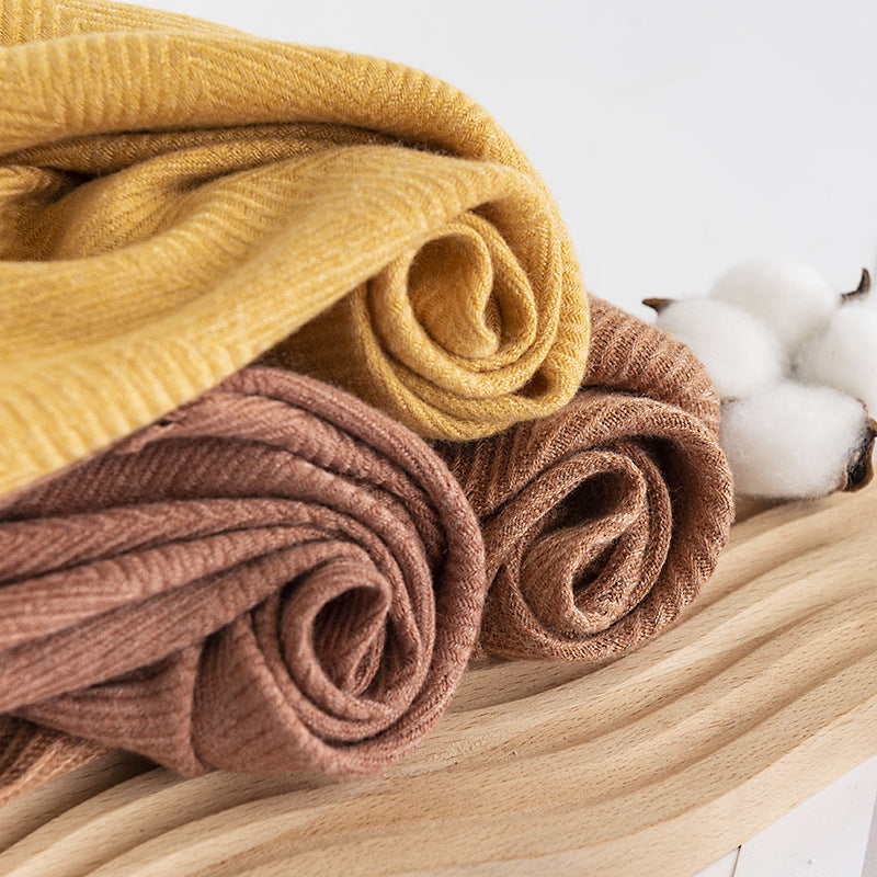 Cachecol Estilo Cashmere em Espinha de Peixe com Franjas Feminino