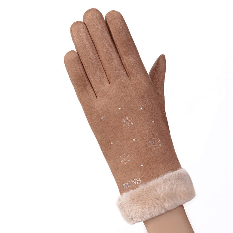 Luvas Térmicas de Camurça com Forro Duplo de Veludo Femininas - Inverno