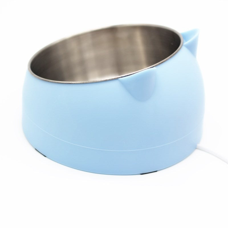 Comedouro Duplo de Aço Inoxidável Inclinado com Proteção Cervical para Pets
