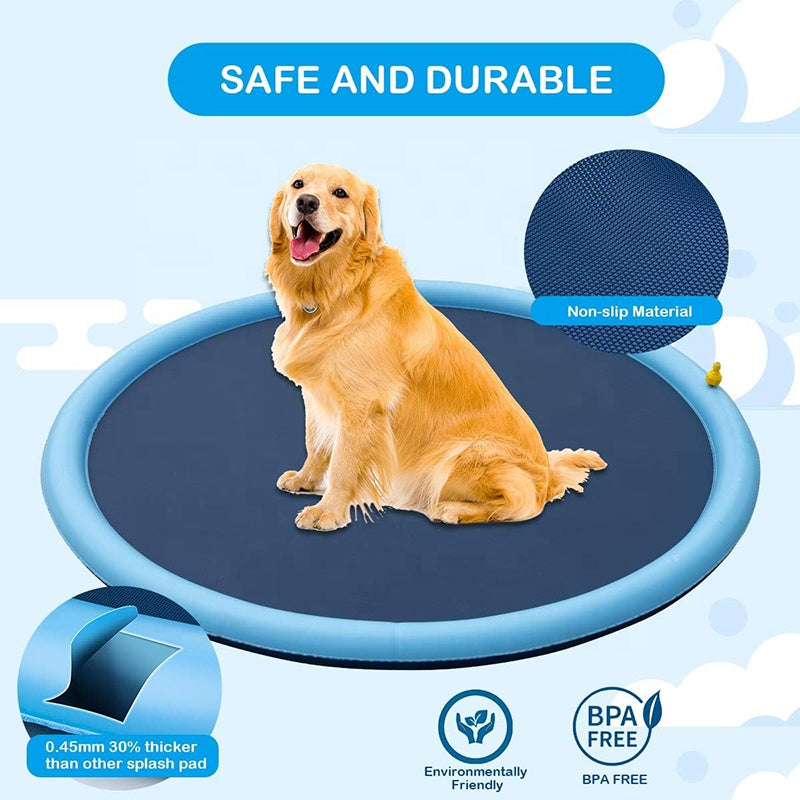 Esguicho para Cães e Tapete de Natação Antiderrapante - Piscina de Brincar