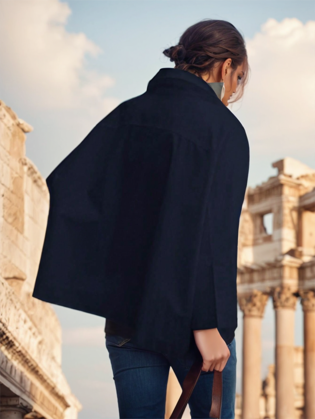 Blusa de Manga Longa Lisa Estilo Francês Feminina