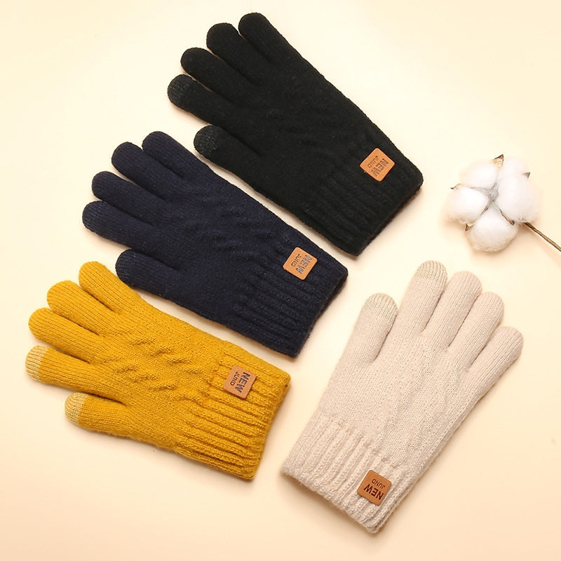 Luvas Femininas de Camada Dupla com Forro de Fleece para Ciclismo - Inverno