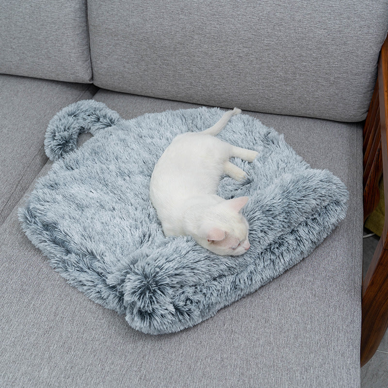 Saco de Dormir de Pelúcia Redondo e Quentinho para Gatos