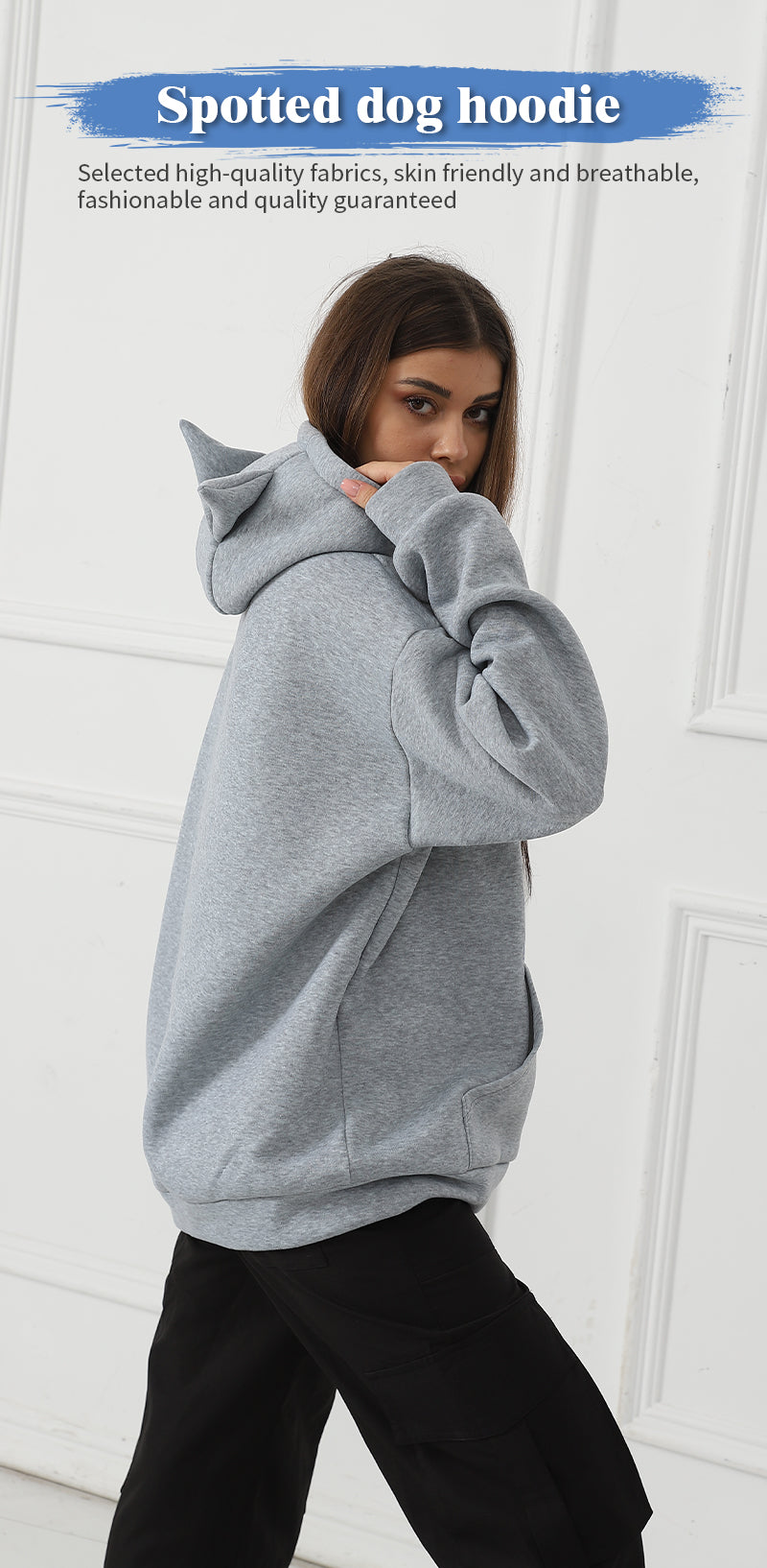 Moletom de Manga Longa Estampado Casual da Moda Feminino