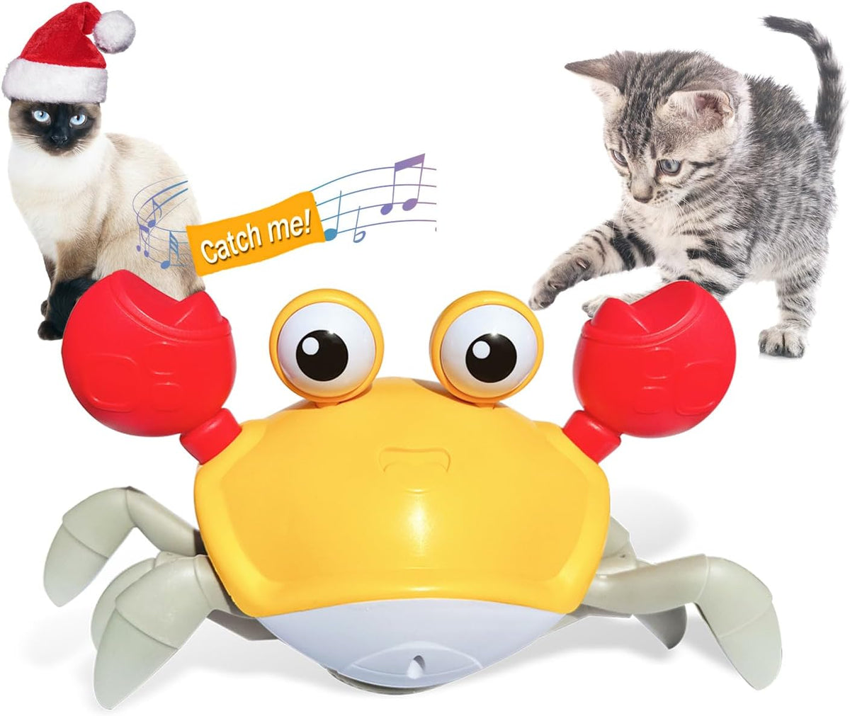 Brinquedo Caranguejo com Sensor de Obstáculos e Música para Cães