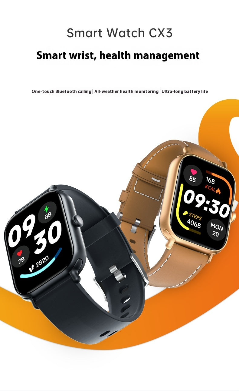 Pulseira Inteligente Esportiva com Chamadas Bluetooth, Monitoramento de Frequência Cardíaca e Oxigênio no Sangue, à Prova d'Água