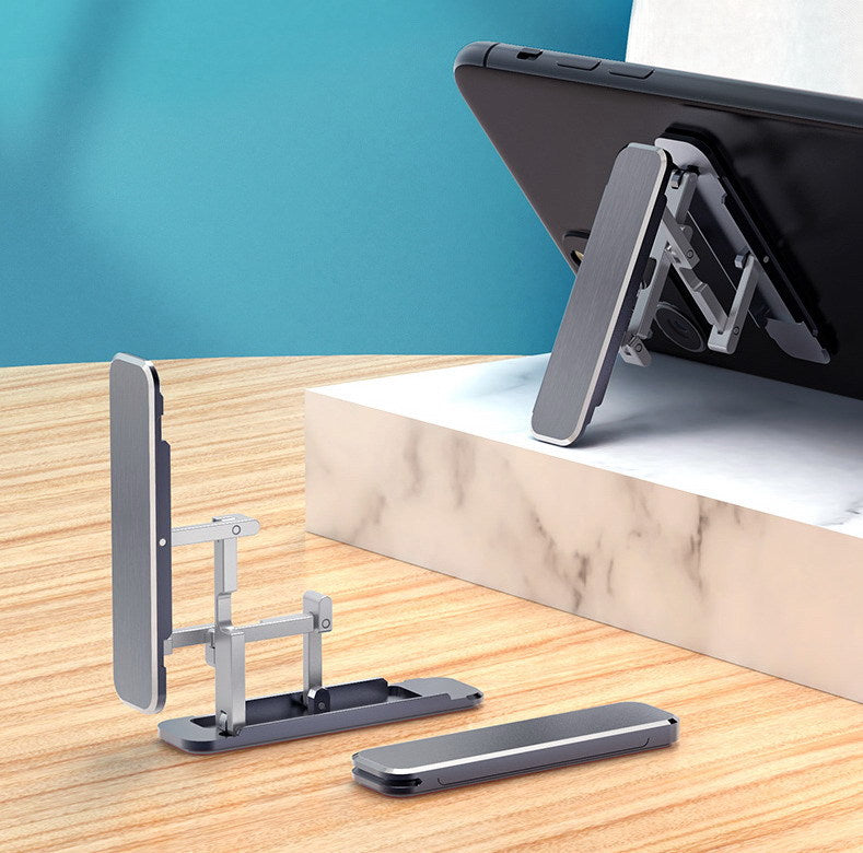 Mini Suporte Universal Dobrável de Metal para Celular, Liga de Alumínio, Invisível e Portátil, para Mesa