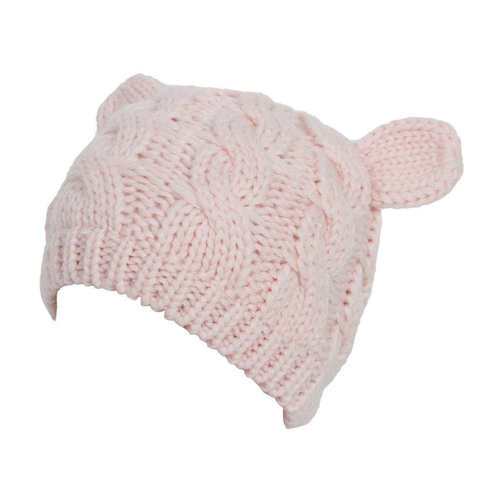 Gorro de Tricô 3D com Orelhas de Gato Artesanal - Inverno