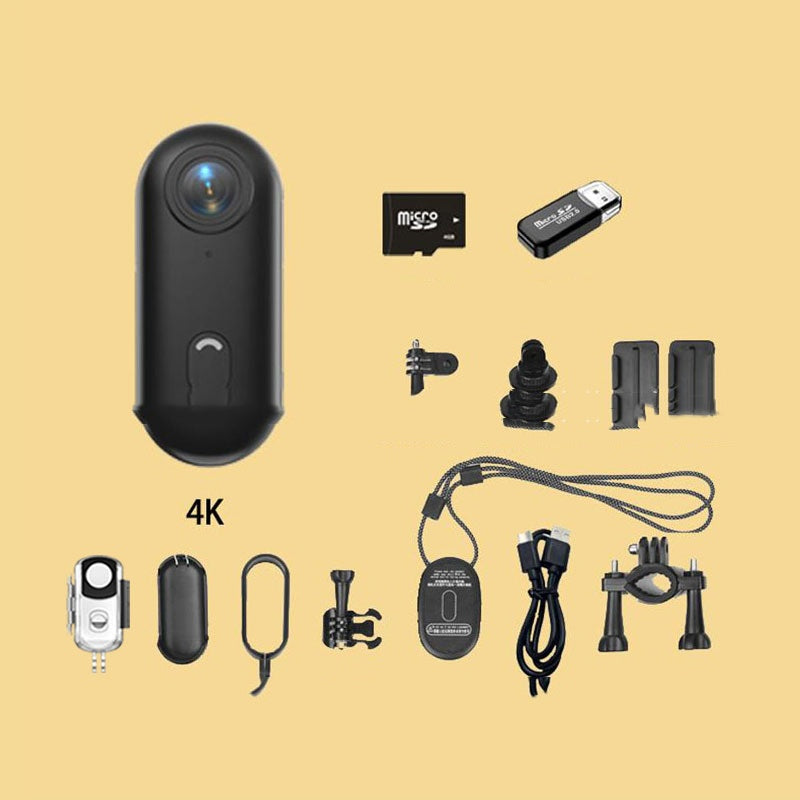 Câmera Esportiva para Capacete de Moto e Bicicleta, Mini Câmera de Ação 4K Profissional e Câmera Corporal