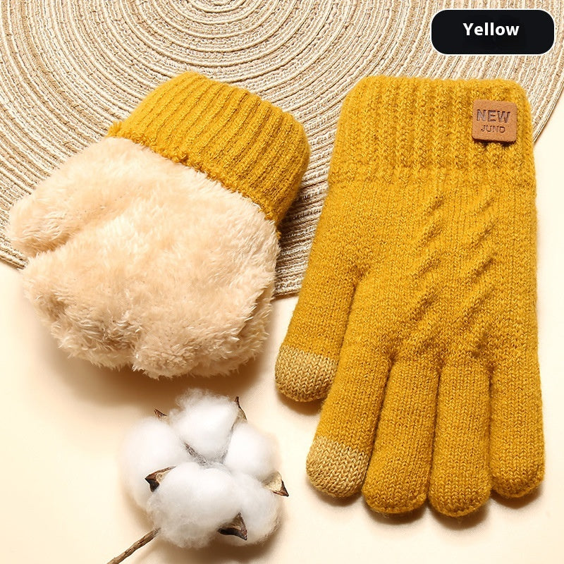 Luvas Femininas de Camada Dupla com Forro de Fleece para Ciclismo - Inverno