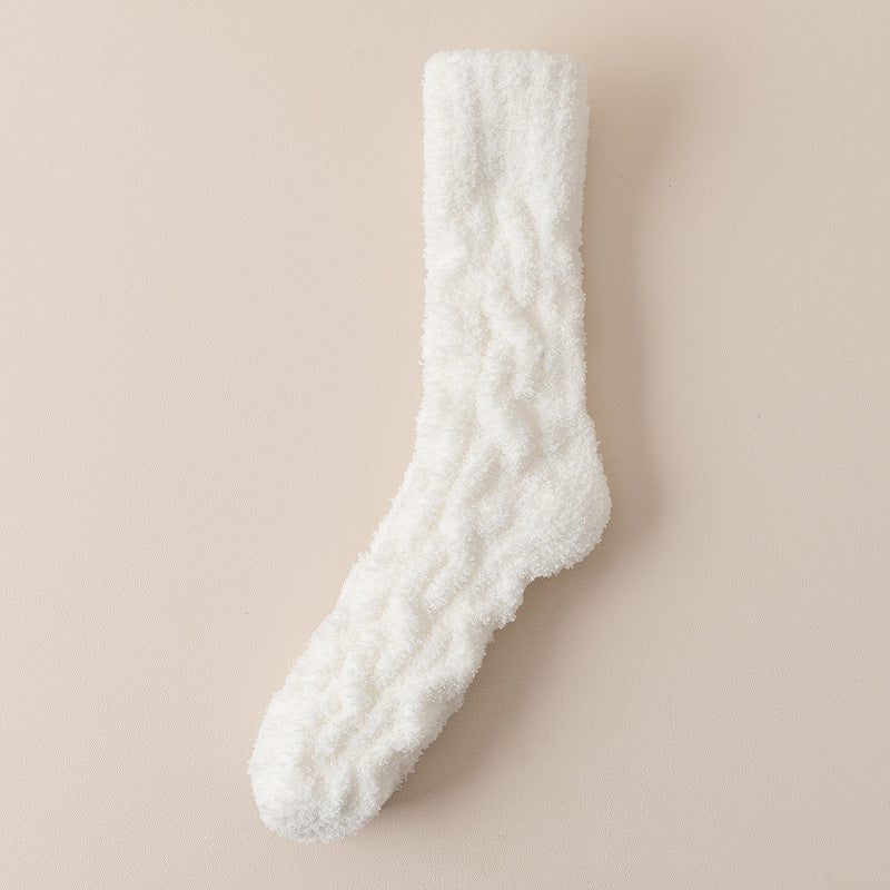 Meias de Coral Fleece Felpudas e Grossas para Casa - Inverno