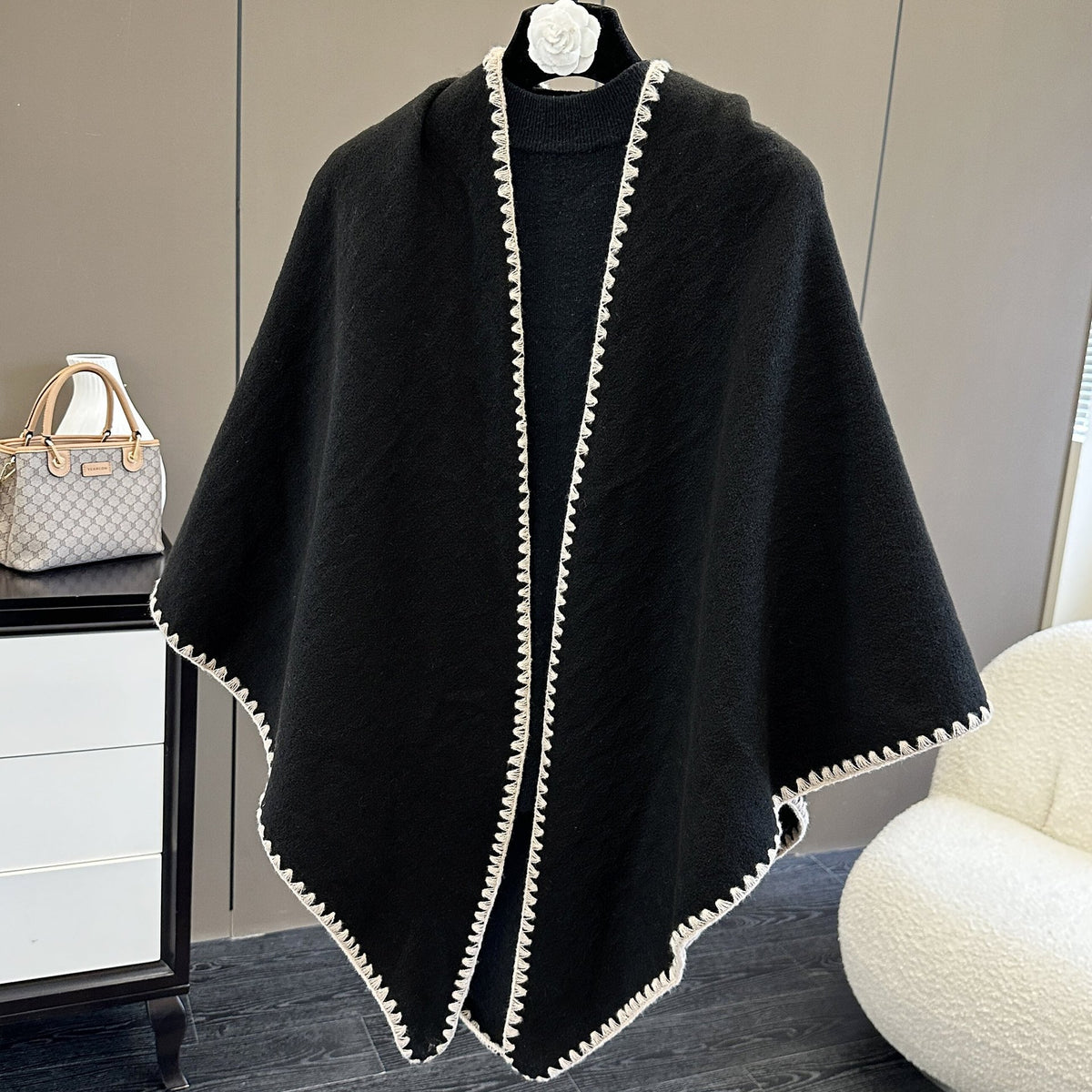 Cachecol de Outono e Inverno com Estilo Sofisticado para Uso ao Ar Livre