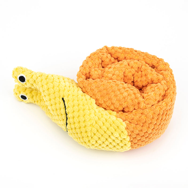 Brinquedo de Cheirar em Formato de Caracol com Apito para Cães - Dispensador de Petiscos