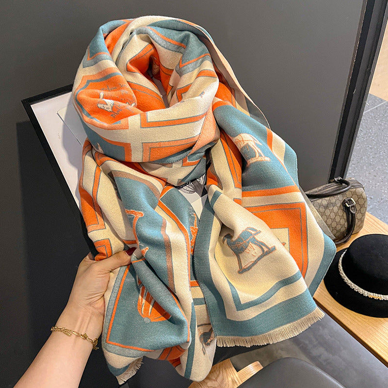 Cachecol Xale Estilo Cashmere de Uso Duplo - Ar-condicionado