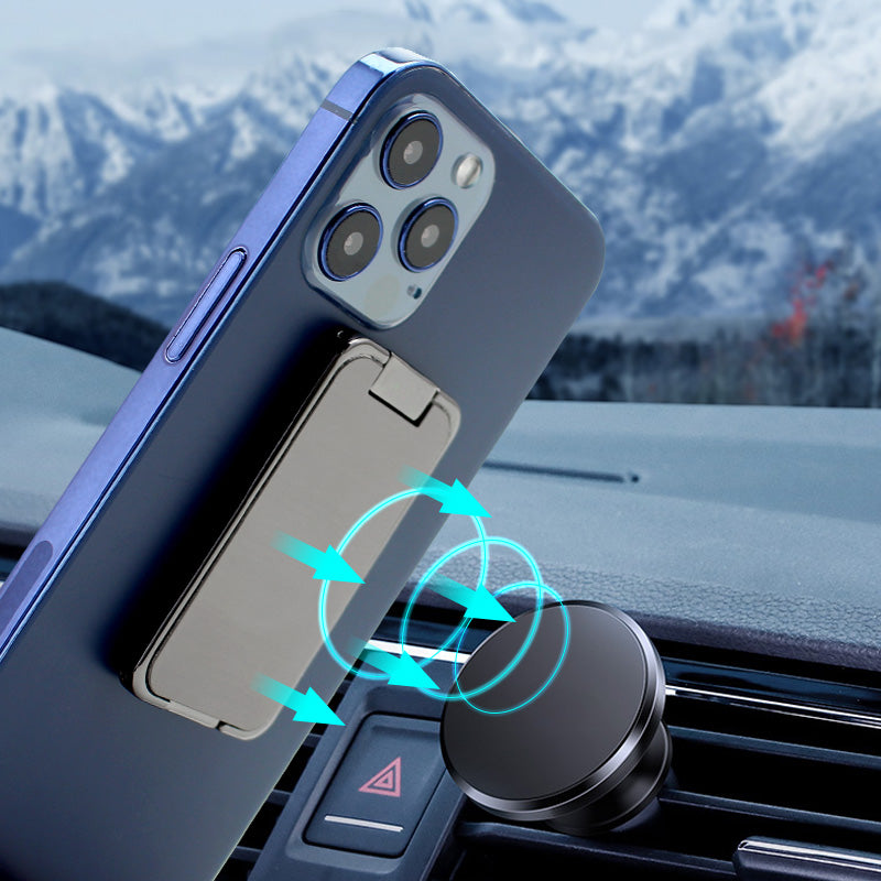 Suporte Dobrável com Anel para Celular, Retrátil, de Mesa e Magnético para Carro, Acessório de Escritório