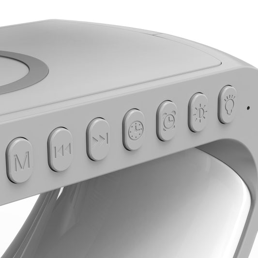 Luminária LED Inteligente com Caixa de Som Bluetooth e Carregador sem Fio, Controle por App, para Quarto e Decoração
