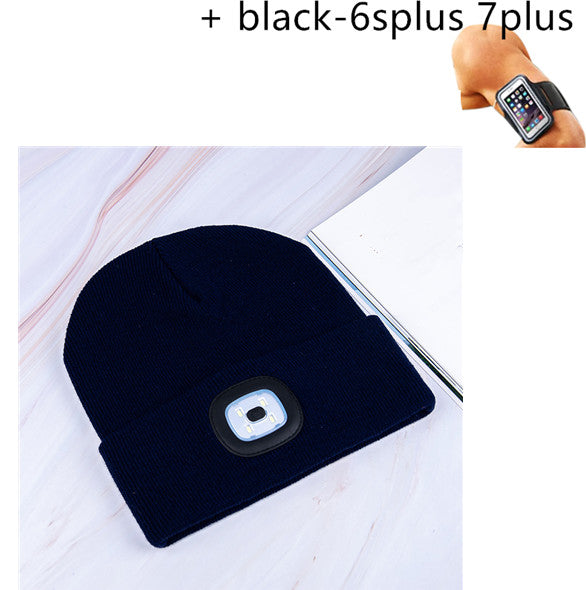 Gorro de Tricô com LED Luminoso