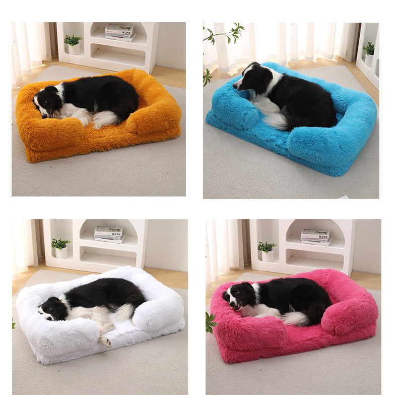 Caminha Redonda de Pelúcia para Cães - Inverno