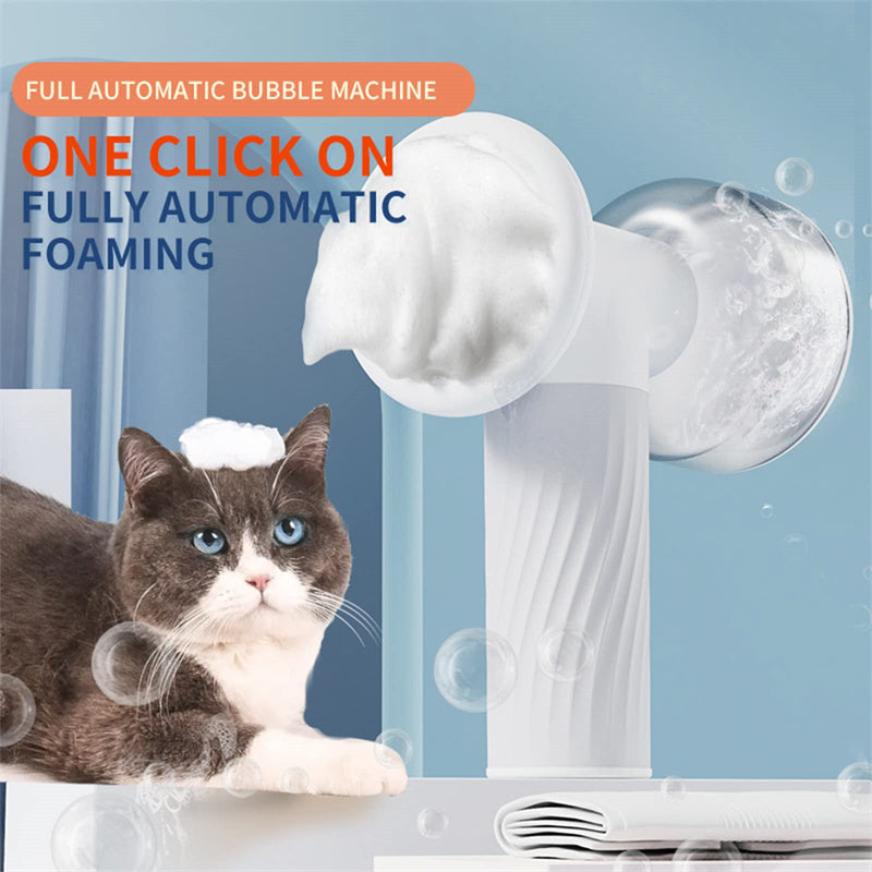 Escova de Banho Elétrica com Dispenser de Shampoo e Espuma Automática para Cães e Gatos