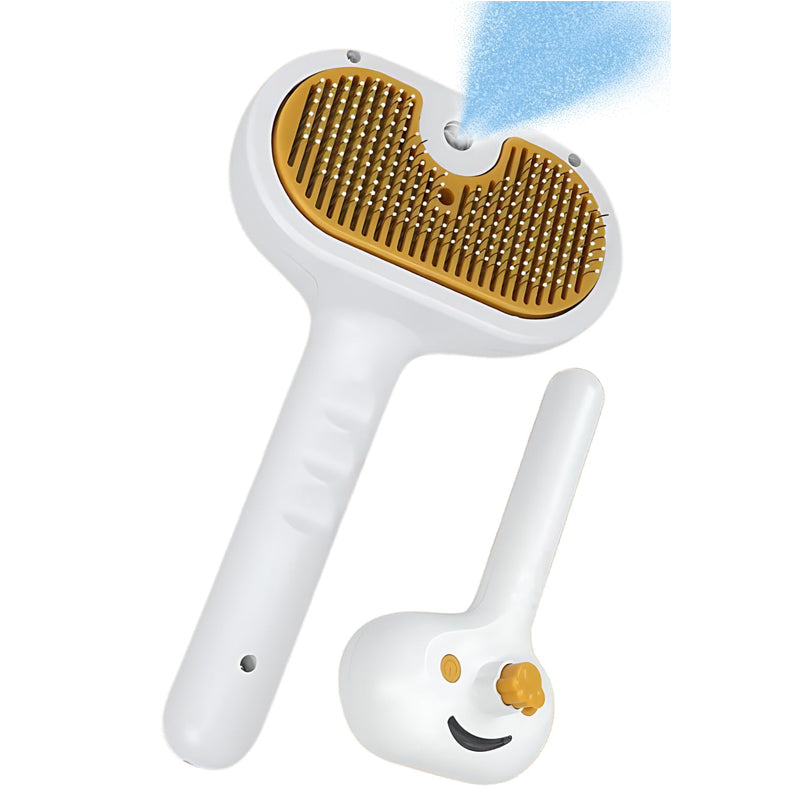 Escova com Spray de Água para Cães e Gatos de Pelo Curto e Longo