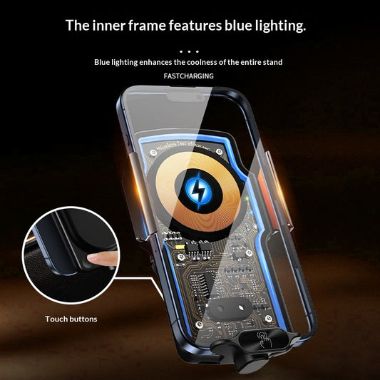Suporte Transparente de Celular para Carro com Carregamento Rápido sem Fio