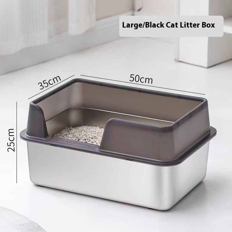 Caixa de Areia de Inox com Borda Alta Anti-respingo