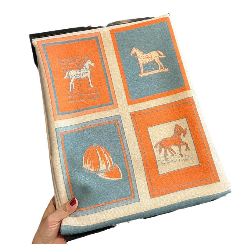 Cachecol Xale Estilo Cashmere de Uso Duplo - Ar-condicionado